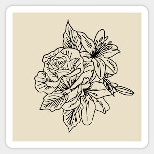 Rose and lilies Magnet